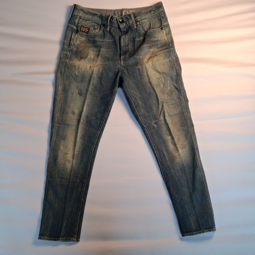 G-Star RAW vintage Men's 32 distressed denim jeans with a Faded Blue Denim